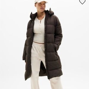 Athleta Dark Brown Puffer Coat
